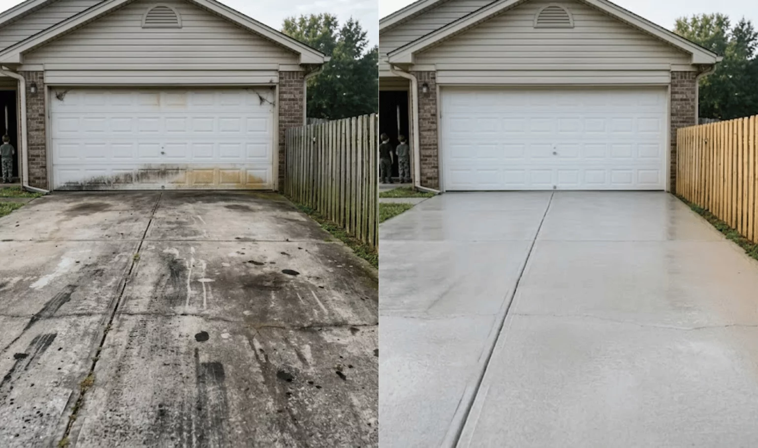 Power Blast Plus pressure nozzle cleaning a driveway